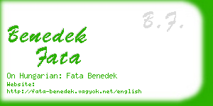 benedek fata business card